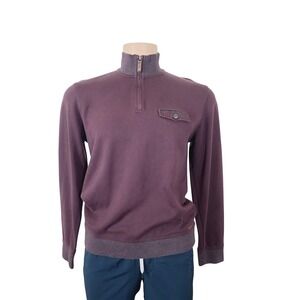 Ted Baker Zip-Up Sweatshirt, with high collar, Men's Size 4, Purple Color